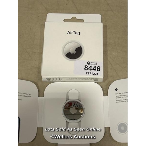 8446 - APPLE AIRTAG. TRACK YOUR KEYS, WALLET, LUGGAGE, BACKPACK. REPLACEABLE BATTERY. WATER-RESISTANT. ONE-... 