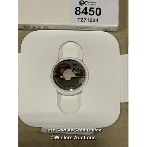 8450 - APPLE AIRTAG. TRACK YOUR KEYS, WALLET, LUGGAGE, BACKPACK. REPLACEABLE BATTERY. WATER-RESISTANT. ONE-... 