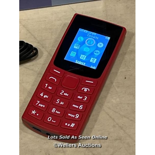 8497 - NOKIA 105 2G FEATURE PHONE WITH LONG-LASTING BATTERY, 12 HOURS OF TALK-TIME, WIRELESS FM RADIO, LARG... 