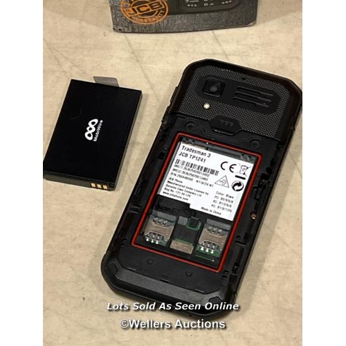 8503 - JCB TRADESMAN 3 SMART FEATURE RUGGED WATERPROOF 4G MOBILE SIM-FREE DUAL-SIM PHONE WITH WHATSAPP - BL... 