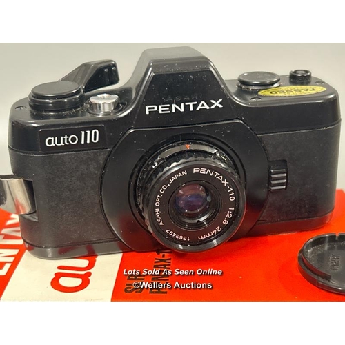 276 - Asahi Pentax Auto 110 miniature SLR camera 24mm F/2.8 with original box and manual / good cosmetic c... 