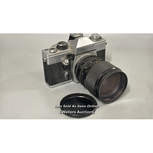 277 - Pentax MZ-50 35mm camera with Sigma Zoom 28-200mm lens and Praktica 35mm camera with Skylight 39mm -... 