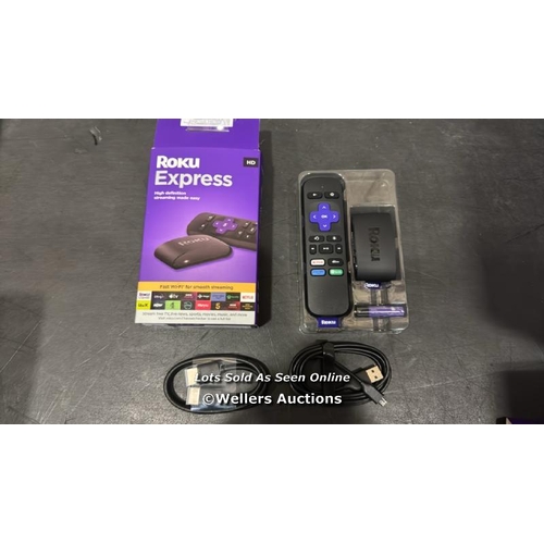 8007 - ROKU EXPRESS (NEW, 2023) HD STREAMING DEVICE WITH HIGH-SPEED HDMI CABLE AND STANDARD REMOTE (NO TV C... 