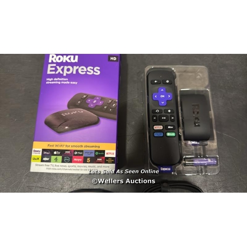 8007 - ROKU EXPRESS (NEW, 2023) HD STREAMING DEVICE WITH HIGH-SPEED HDMI CABLE AND STANDARD REMOTE (NO TV C... 