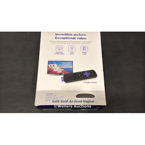 8023 - ROKU EXPRESS 4K | HD/4K/HDR STREAMING MEDIA PLAYER, BLACK / APPEARS NEW IN BOX / SEE IMAGES