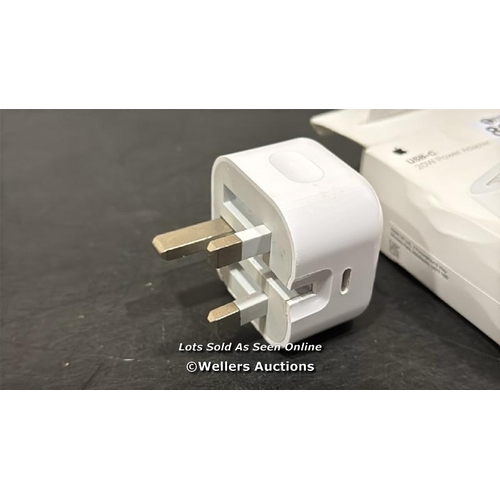 8035 - APPLE 20W USB-C POWER ADAPTER(2024) / MINIMAL SIGNS OF USE / NO POWER / SEE IMAGES