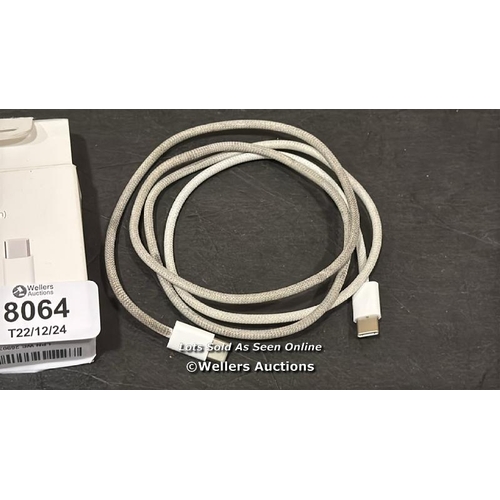 8064 - APPLE 60W USB-C CHARGE CABLE (1M) / MINIMAL SIGNS OF USE / NOT FULLY TESTED / SEE IMAGES