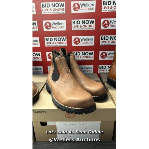 1001 - X4 GENTS CHELSEA BOOTS, REDLINE AND NGUNI, SIZES 12,10,11,10, ALL NEW, THE TWO LEFT PAIRS ARE MARKED... 