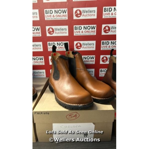 1001 - X4 GENTS CHELSEA BOOTS, REDLINE AND NGUNI, SIZES 12,10,11,10, ALL NEW, THE TWO LEFT PAIRS ARE MARKED... 