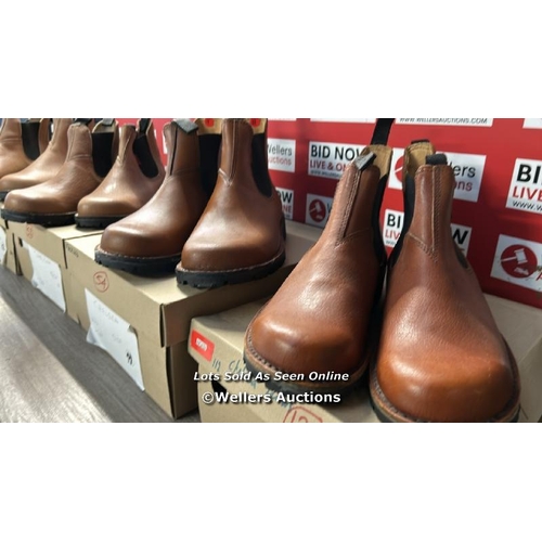 1001 - X4 GENTS CHELSEA BOOTS, REDLINE AND NGUNI, SIZES 12,10,11,10, ALL NEW, THE TWO LEFT PAIRS ARE MARKED... 