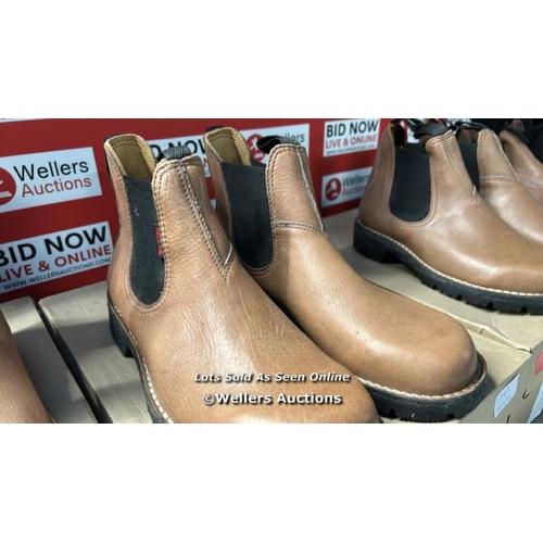 1002 - X4 GENTS REDLINE CHELSEA BOOTS, SIZES 11, 10, 8,8 , ALL NEW / LOCATION: H2