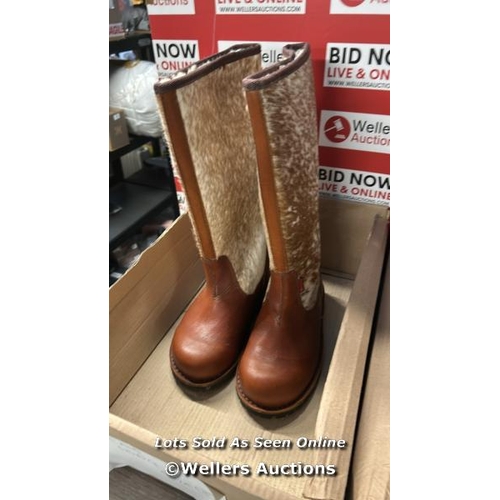 1006 - X3 NGUNI FUAX FUR LINE WELLINGTON BOOTS, NEW , SIZES 5, 6.5, 5 / LOCATION: H3