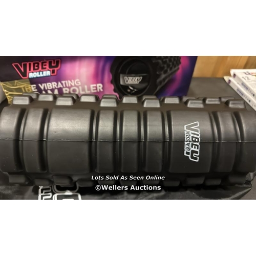 1011 - VIBRATING FOAM ROLLER. HIGH INTENSITY 3 SPEED FIRM DENSITY - PENETRATES DEEP TISSUE MUSCLE KNOTS. IM... 