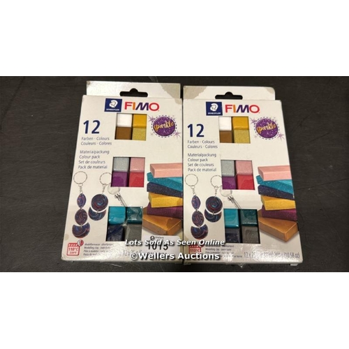 1015 - 2X STAEDTLER 8013 C12-4 FIMO EFFECT OVEN-HARDENING POLYMER MODELLING CLAY - SPARKLE, ASSORTED COLOUR... 