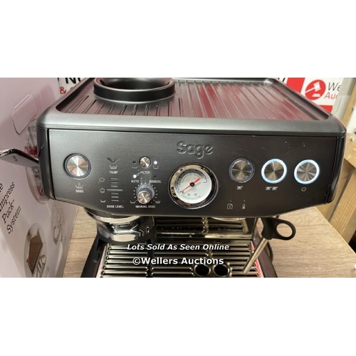 45 - SAGE THE BARISTA EXPRESS IMPRESS BEAN TO CUP COFFEE MACHINE IN BLACK STAINLESS STEEL (SES876BST4GUK1... 