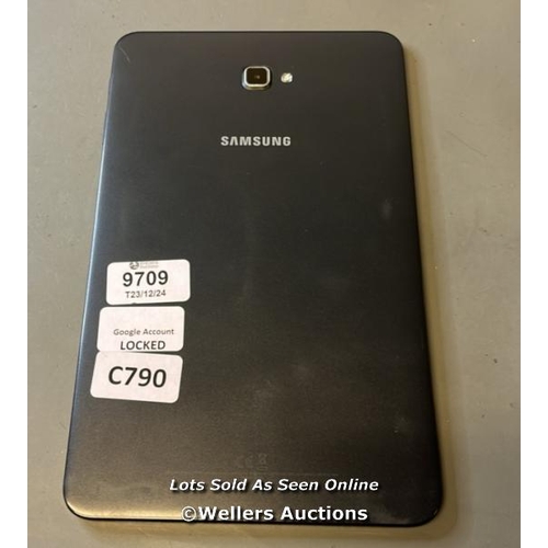 9709 - SAMSUNG TABLET S/N: RS2KA24D3EX/ GOOGLE ACCOUNT LOCKED/ GREY