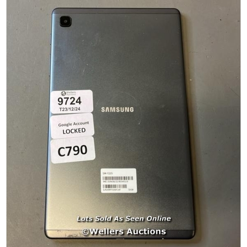 9724 - SAMSUNG TABLET/SM: T225/GOOGLE ACCOUNT LOCKED