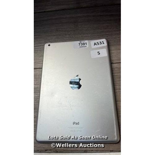 5184 - APPLE IPAD AIR A1474 / 64GB / SERIAL: DMPLF4M6FK16 / I-CLOUD (ACTIVATION) LOCKED / RESTORED TO FACTO... 