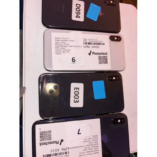 5005 - 3X APPLE IPHONE X AND 1X APPLE IPHONE XS MAX / ICLOUD LOCKED / SOME DAMAGED SEE IMAGES