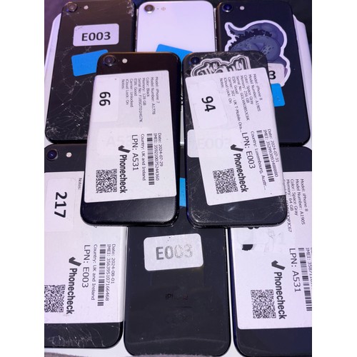 5007 - 8X APPLE IPHONES 7 AND 8 / ICLOUD LOCKED / SOME WITH DAMAGE SEE IMAGES