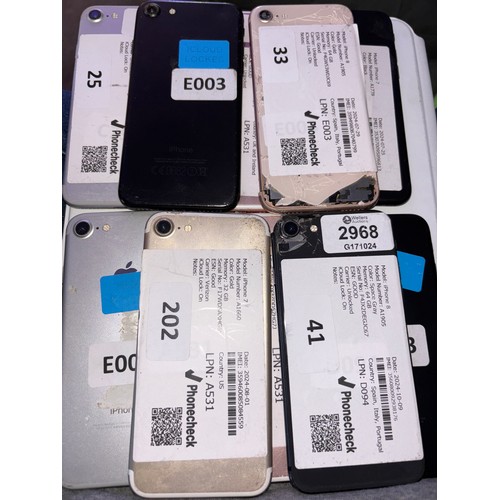 5008 - 10X APPLE IPHONES 7 AND 8 / ICLOUD LOCKED / SOME WITH DAMAGE SEE IMAGES