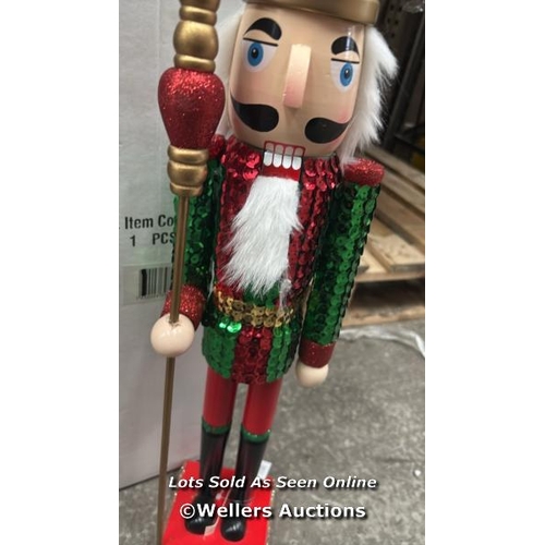 1031 - RED / GREEN SEQUIN NUTCRACKER, APPEARS NEW OPEN BOX / LOCATED IN DARTFORD