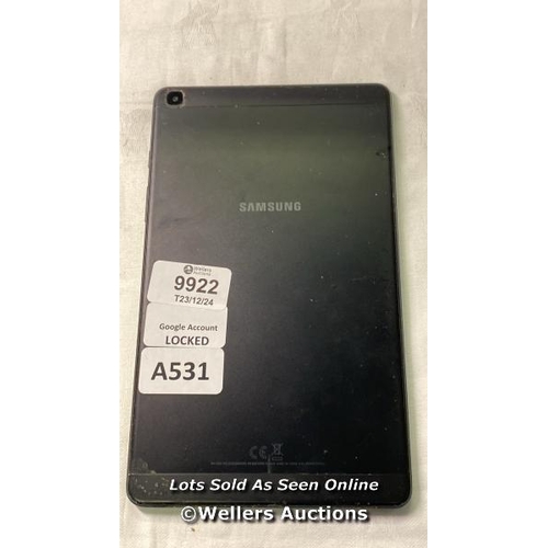 9922 - SAMSUNG TABLET/MODEL: SM-T290/GOOGLE ACCOUNT LOCKED