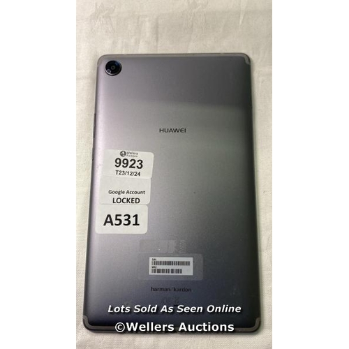 9923 - HUAWEL TABLET/MODEL: SHT-W09/GOOGLE ACCOUNT LOCKED