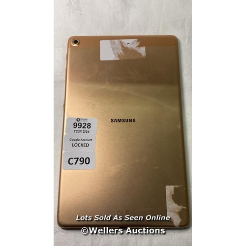 9928 - SAMSUNG TABLET/MODEL:SM-T510/GOOGLE ACCOUNT LOCKED