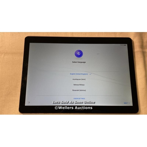 9934 - HUAWEL TABLET/MODEL:AGS-W09/GOOGLE ACCOUNT LOCKED/SCREEN BROKEN