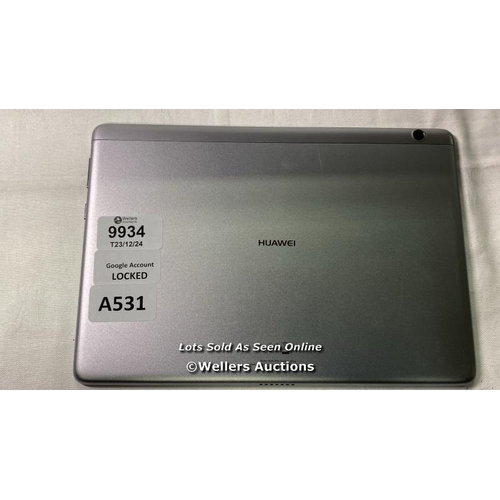 9934 - HUAWEL TABLET/MODEL:AGS-W09/GOOGLE ACCOUNT LOCKED/SCREEN BROKEN