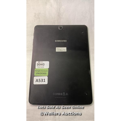 9940 - SAMSUNG TABLET/MODEL: SM-T810/GOOGLE ACCOUNT UNLOCKED