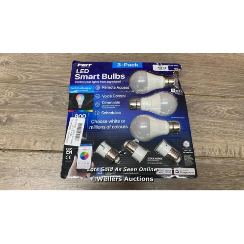 4012 - FEIT LED SMART A60 BULBS / NEW / OPEN PACKAGING / D9