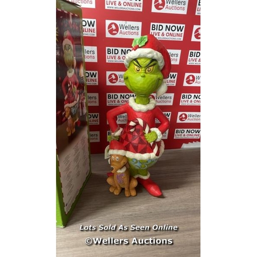 4042 - 20 INCH (51CM) GRINCH AND MAX HAND PAINTED STATUE BY JIM SHORE / DAMAGED / SEE IMAGES / C11