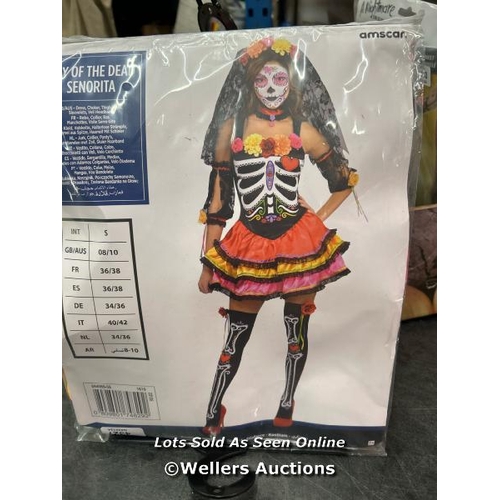 4327 - AMSCAN (PKT) (844569-55) ADULT LADIES DAY OF THE DEAD SEñORITA COSTUME (SMALL) / E42