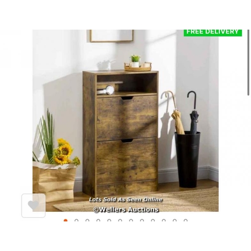 4814 - HOMCOM SHOE CABINET WITH 2 FLIP DOORS / BACKDOOR