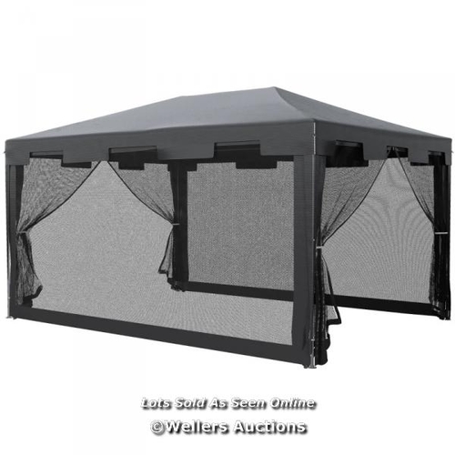 8013 - RRP: 105.99 - OUTSUNNY 4 M X 3 M GAZEBO WITH SIDES, OUTDOOR PARTY TENT, SUN SHADE CANOPY WITH MESH S... 