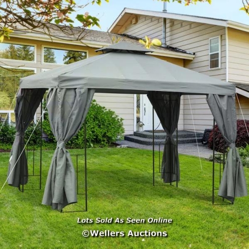 8014 - RRP: 89.99 - OUTSUNNY 3 X 3 METER OUTDOOR GAZEBO GARDEN CANOPY TENT SUN SHADE EVENT SHELTER WITH MES... 