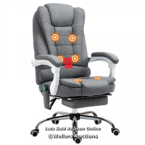 8017 - RRP: 179.99 - VINSETTO HEATED 6 POINTS VIBRATION MASSAGE EXECUTIVE OFFICE CHAIR ADJUSTABLE SWIVEL ER... 