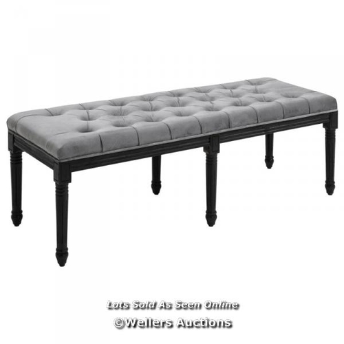 8022 - RRP: 139.99 - FABRIC BED END BENCH SIDE CHAISE LOUNGE SOFA VELVET UPHOLSTERED TUFTED ACCENT WINDOW S... 