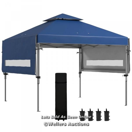 8030 - RRP: 139.99 - OUTSUNNY 5 X 3M HEIGHT ADJUSTABLE POP-UP GAZEBO, WITH ACCESSORIES - BLUE / PLEASE NOTE... 