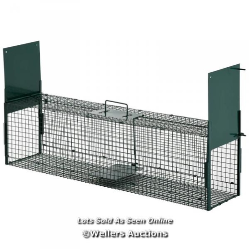 8048 - RRP: 39.99 - PAWHUT TWO-DOOR LIVE TRAP FOR SMALL ANIMALS, ANIMAL TRAP FOR RAT, MICE - DARK GREEN / P... 