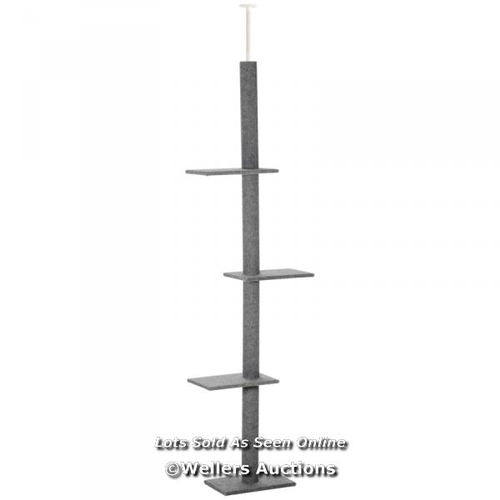 8051 - RRP: 49.99 - PAWHUT 260CM FLOOR TO CEILING CAT TREE FOR INDOOR CATS W/ THREE PLATFORMS ACTIVITY CENT... 