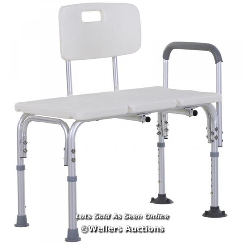 8056 - RRP: 69.99 - HEIGHT ADJUSTABLE SHOWER CHAIR, NON SLIP BATH TRANSFER BENCH FOR ELDERLY, DISABLED WITH... 