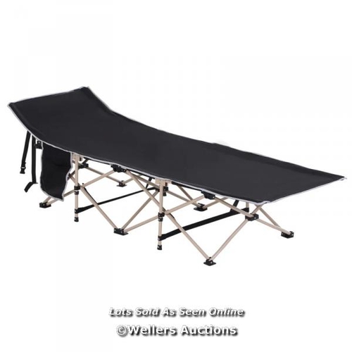 8177 - RRP: 49.99 - OUTSUNNY SINGLE PERSON CAMPING BED FOLDING COT OUTDOOR PATIO PORTABLE MILITARY SLEEPING... 