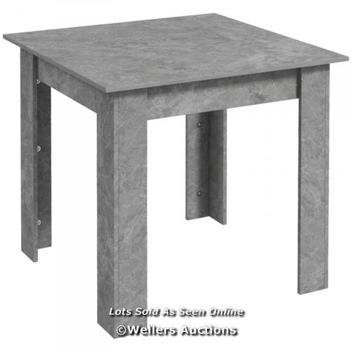 8189 - RRP: 79.99 - SQUARE DINING TABLE, MODERN DINING ROOM TABLE WITH FAUX CEMENT EFFECT, SPACE SAVING SMA... 