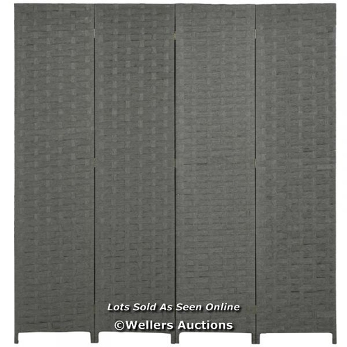 8253 - RRP: 79.99 - 4-PANEL ROOM DIVIDERS, WAVE FIBRE FREESTANDING FOLDING PRIVACY SCREEN PANELS, PARTITION... 