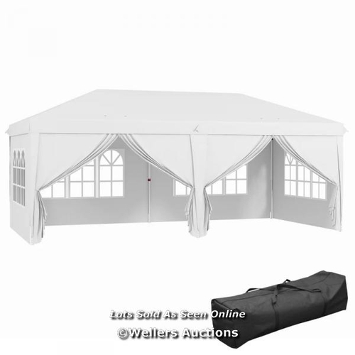 8268 - RRP: 219.99 - OUTSUNNY 3 X 6 M POP UP GAZEBO WITH SIDES AND WINDOWS, HEIGHT ADJUSTABLE PARTY TENT WI... 