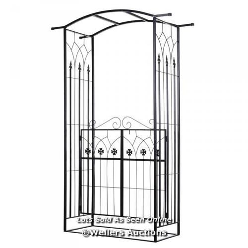 8297 - RRP: 109.99 - OUTSUNNY GARDEN OUTDOOR ENTRANCE ARCH WITH DOOR OUTDOOR PATIO DECORATION FOR ROSE TREL... 