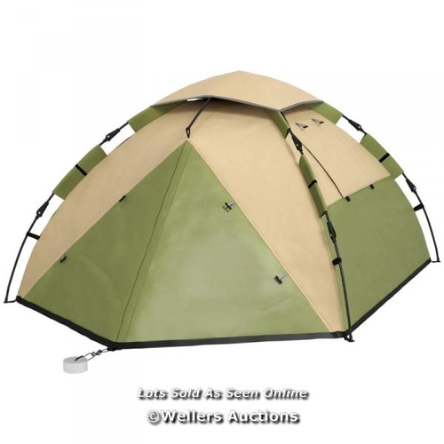 8318 - RRP: 79.99 - OUTSUNNY TWO-MAN ONE ROOM CAMPING TENT, WITH ACCESSORIES - DARK GREEN / PLEASE NOTE - I... 